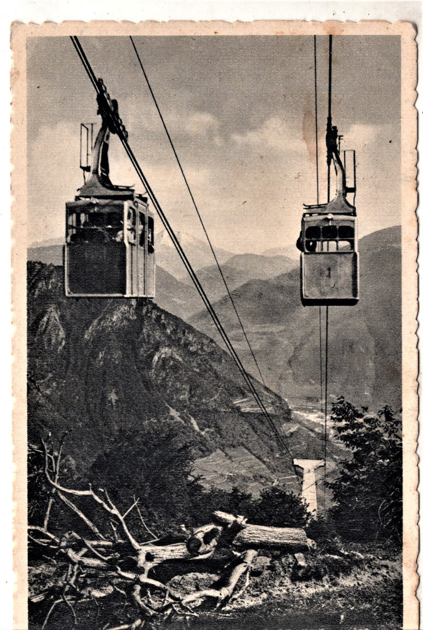 Cartolina antica Bolzano funivia San Genesio