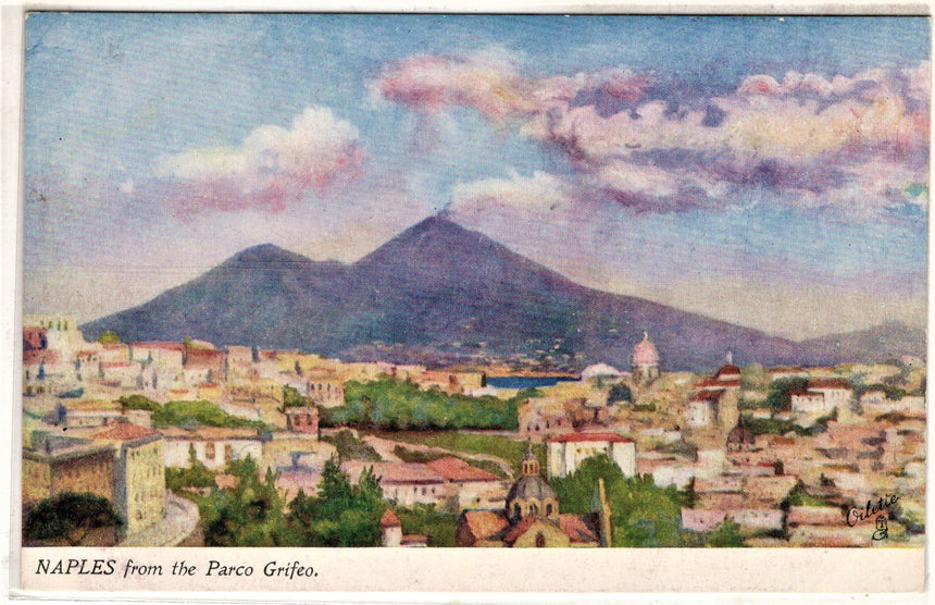 Cartolina antica Naples from the parco Grifeo Oilette