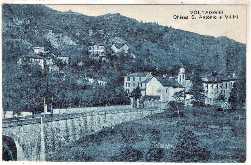 Cartolina antica Voltaggio Chiesa San Antonio Alessandria