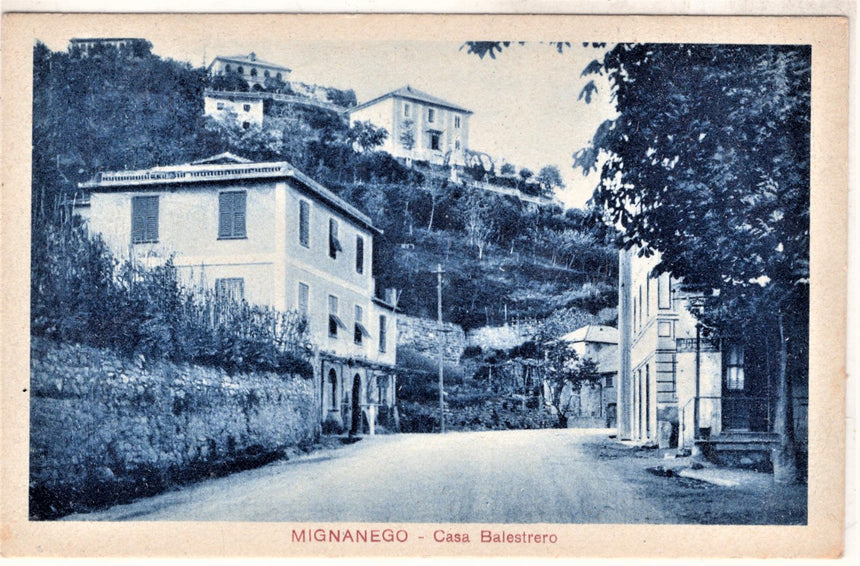 Cartolina antica Mignanego casa Balestrero Genova