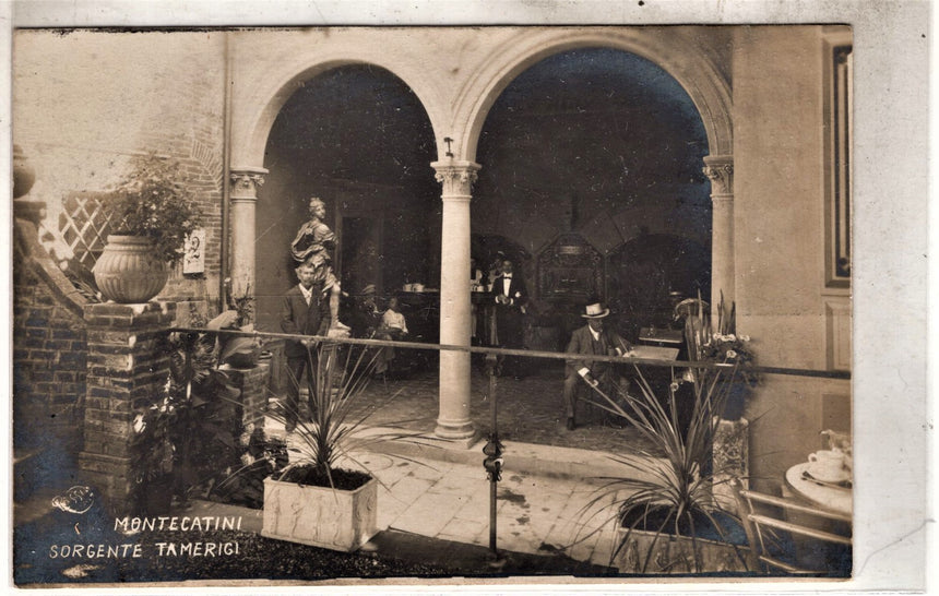 Cartolina antica Montecatini sorgente Tamerigi