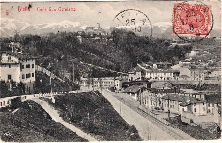 Cartolina antica Biella colle di San Girolamo