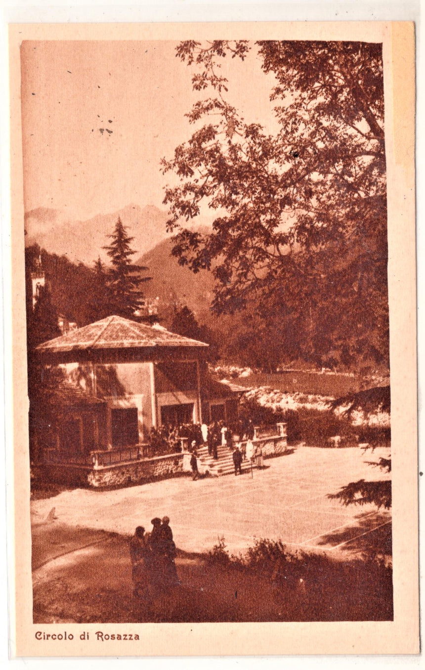 Cartolina antica Biella Valle Cervo Circolo di Rosazza invito