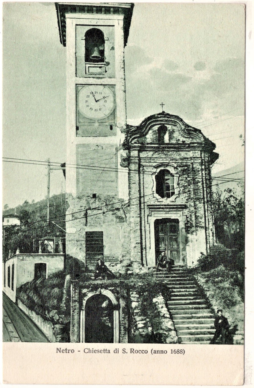 Cartolina antica Netro chiesetta di San Rocco Vercelli