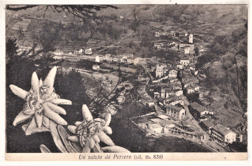 Cartolina antica Un Saluto da Perrero Cuneo