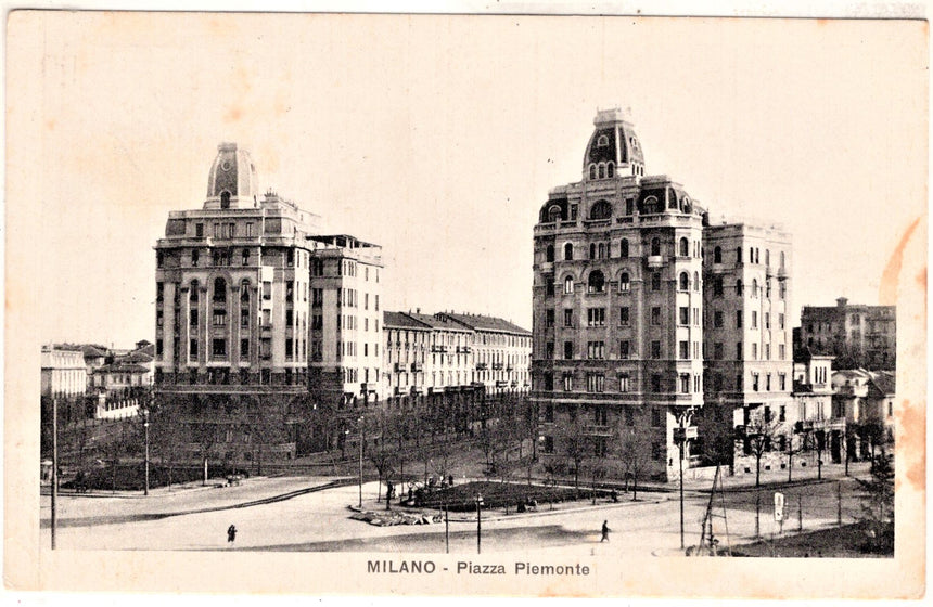 Cartolina antica Milano piazza Piemonte