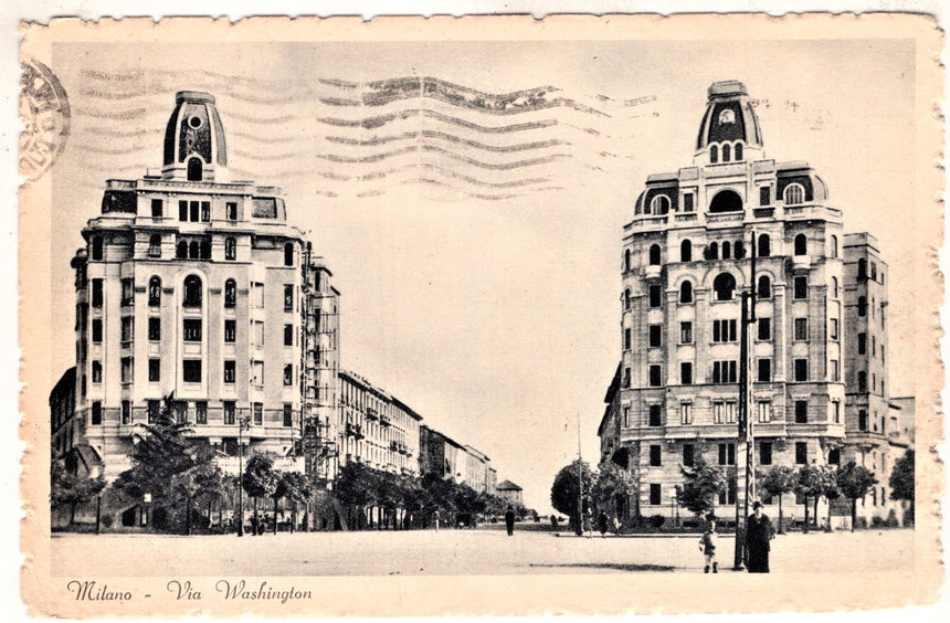 Cartolina antica Milano Via Washington