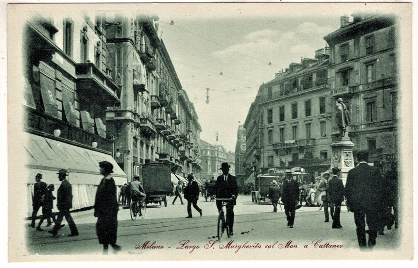 Cartolina antica Milano largo S.Margherita
