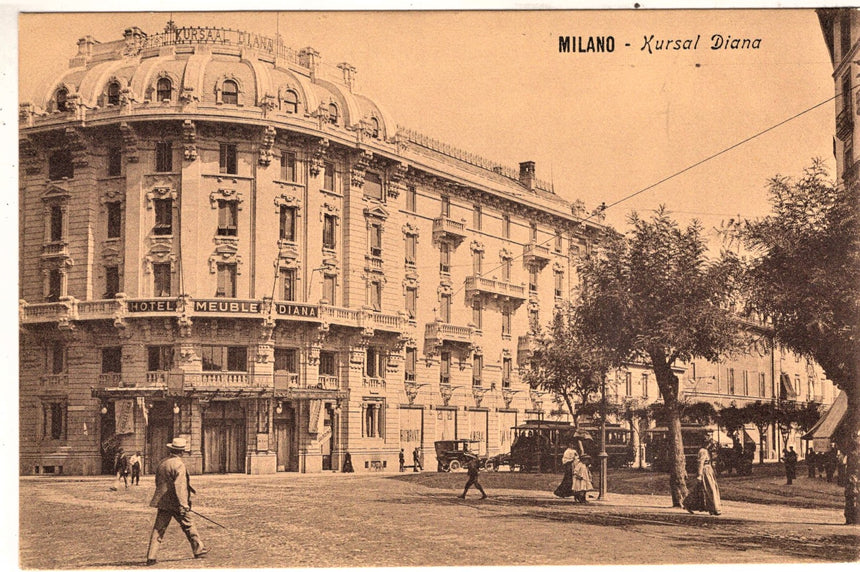 Cartolina antica Milano Hotel Meuble Diana