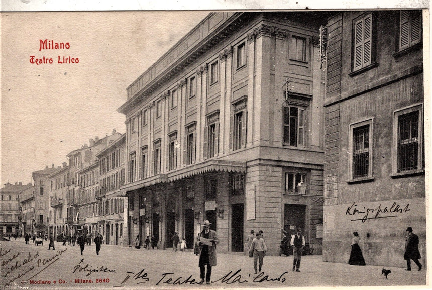 Cartolina antica Milano Teatro Lirico