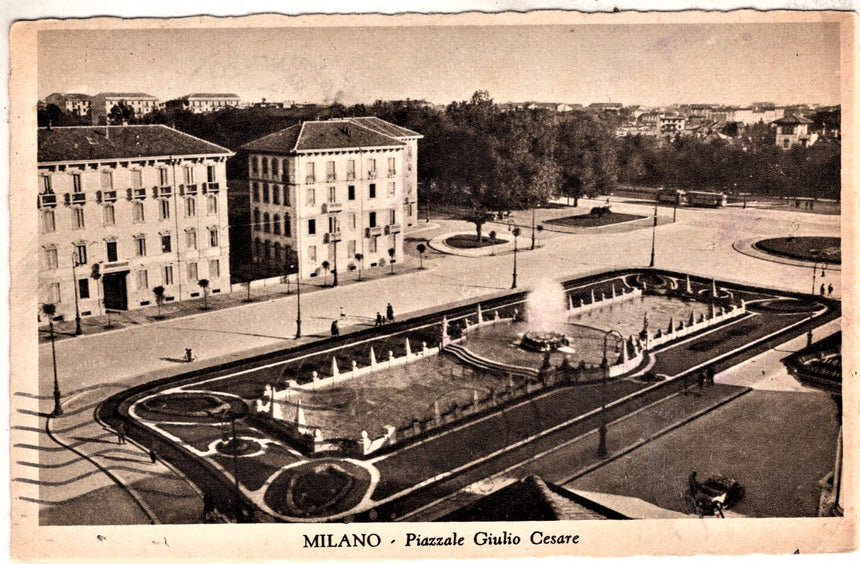 Cartolina antica Milano pubbl. Ristorante Santa Lucia piazza G.Cesare