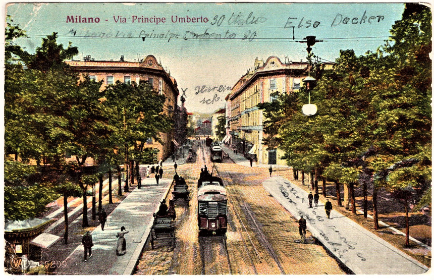 Cartolina antica Milano via Principe Umberto