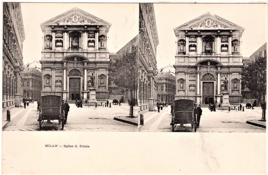 Cartolina antica Milano Eglise San Fidele Chiesa