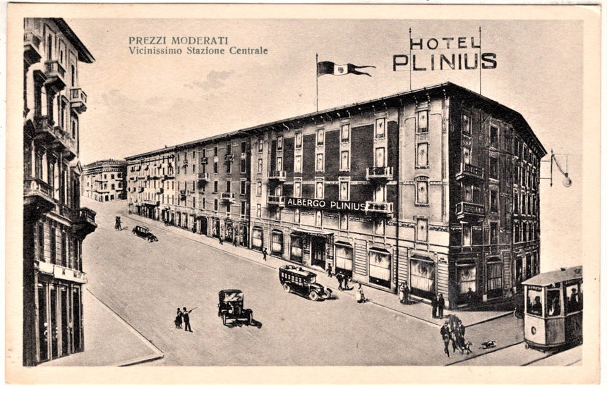 Cartolina antica Milano Hotel Plinus