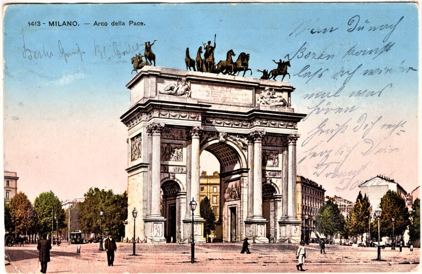 Cartolina antica Milano Arco della Pace