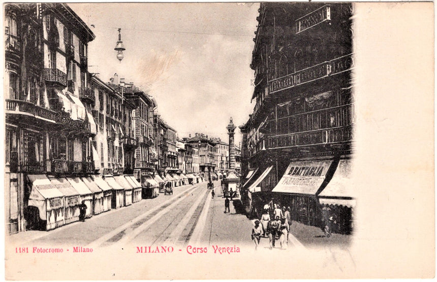 Cartolina antica Milano corso venezia