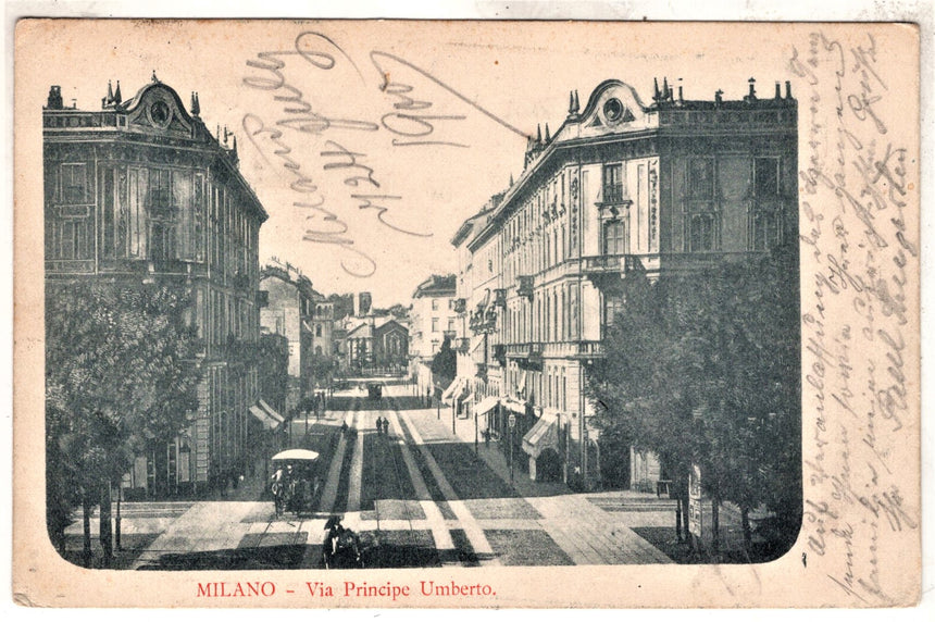 Cartolina antica Milano via Principe Umberto