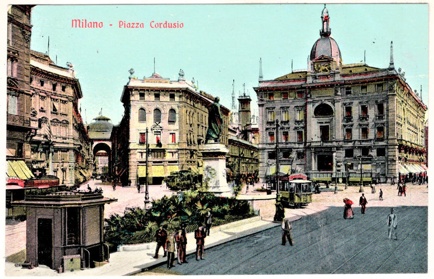 Cartolina antica Milano piazza Cordusio