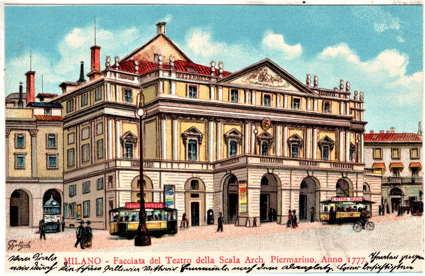 Cartolina antica Milano Teatro della Scala