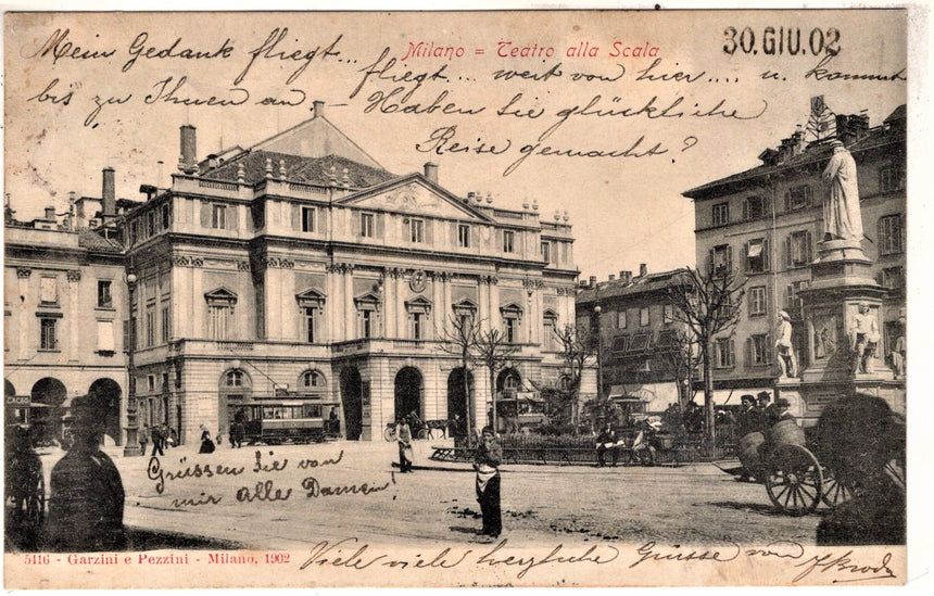 Cartolina antica Milano Teatro della Scala