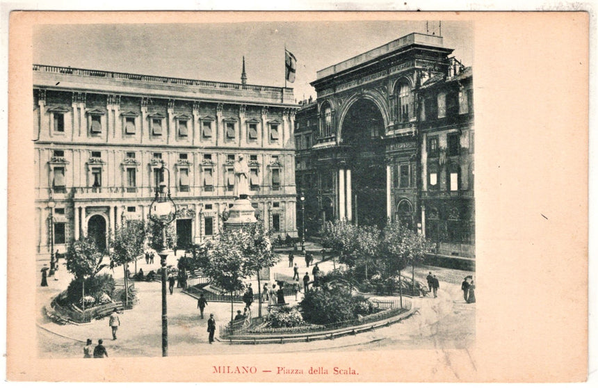 Cartolina antica Milano Teatro della Scala