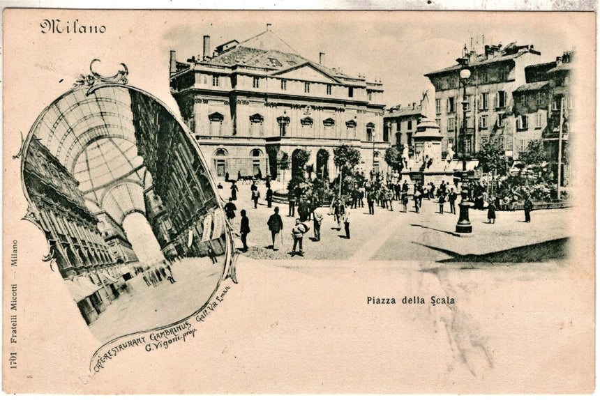 Cartolina antica Milano Teatro della Scala