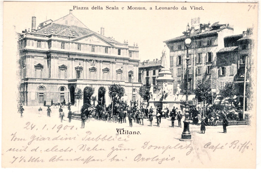 Cartolina antica Milano Teatro della Scala