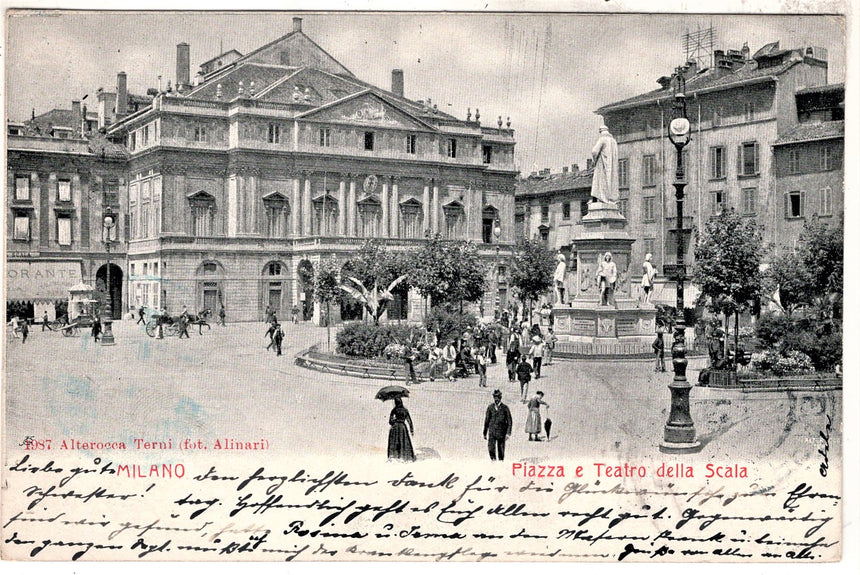 Cartolina antica Milano Teatro della Scala