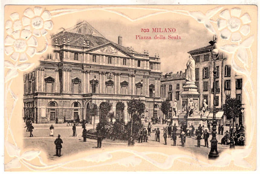Cartolina antica Milano Teatro della Scala