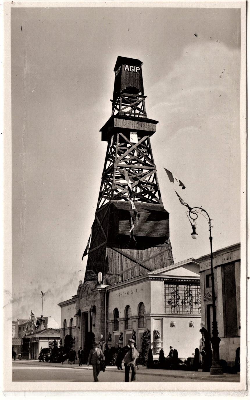 Cartolina antica Milano fiera campionaria Torre Agip