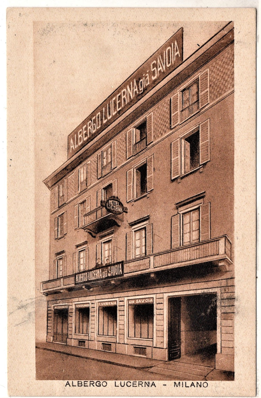 Cartolina antica Milano albergo Lucerna già Savoia