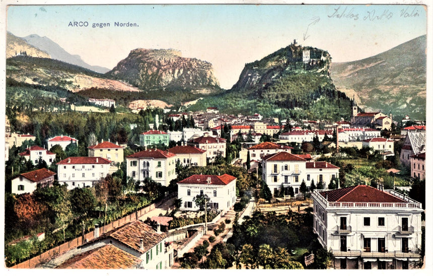 Cartolina antica Arco Trento Arco gegen norden