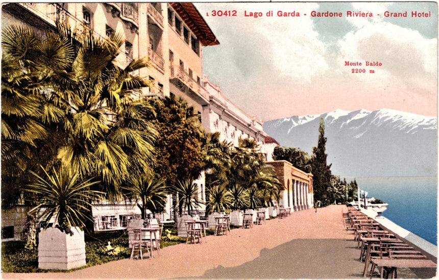 Cartolina antica Gardone sul Garda Grand Hotel