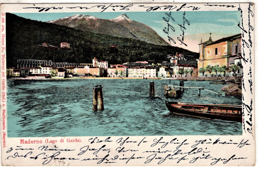 Cartolina antica Maderno sul Garda panorama