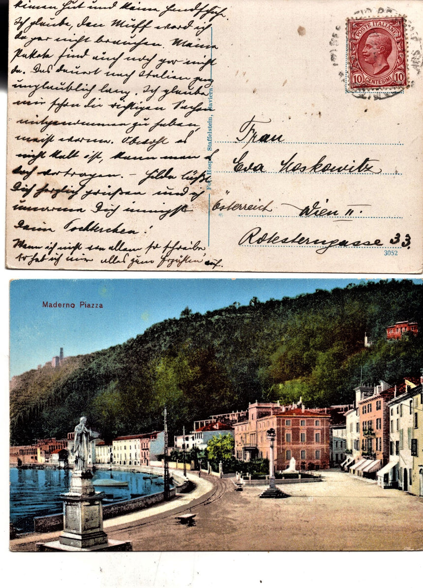 Cartolina antica Maderno sul Garda piazza San Marco