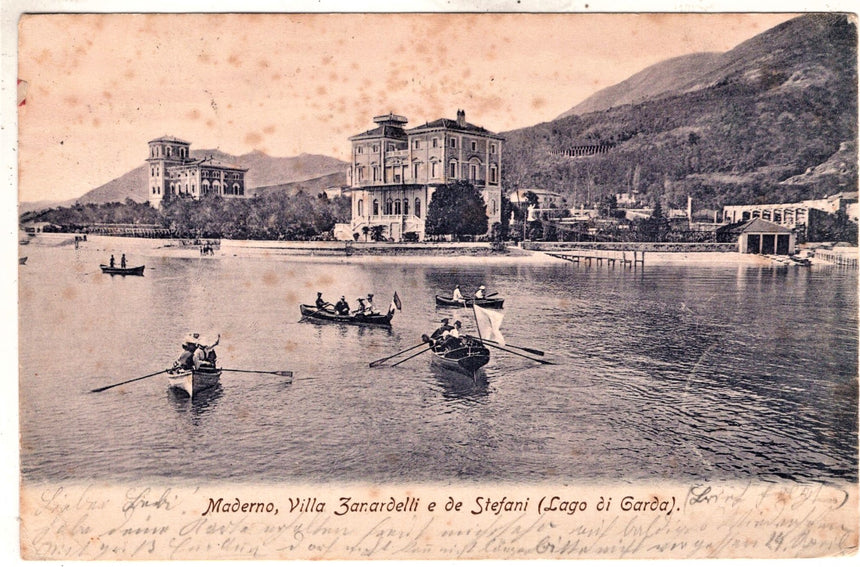 Cartolina antica Maderno sul Garda villa Zanardellie de Stefani