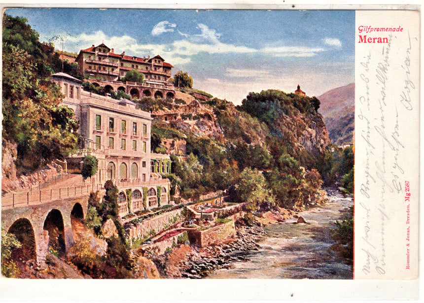 Cartolina antica Merano Gilfpromenade Meran
