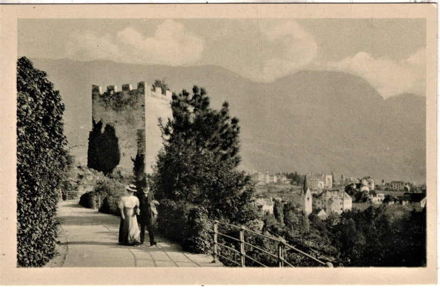 Cartolina antica Merano panorama