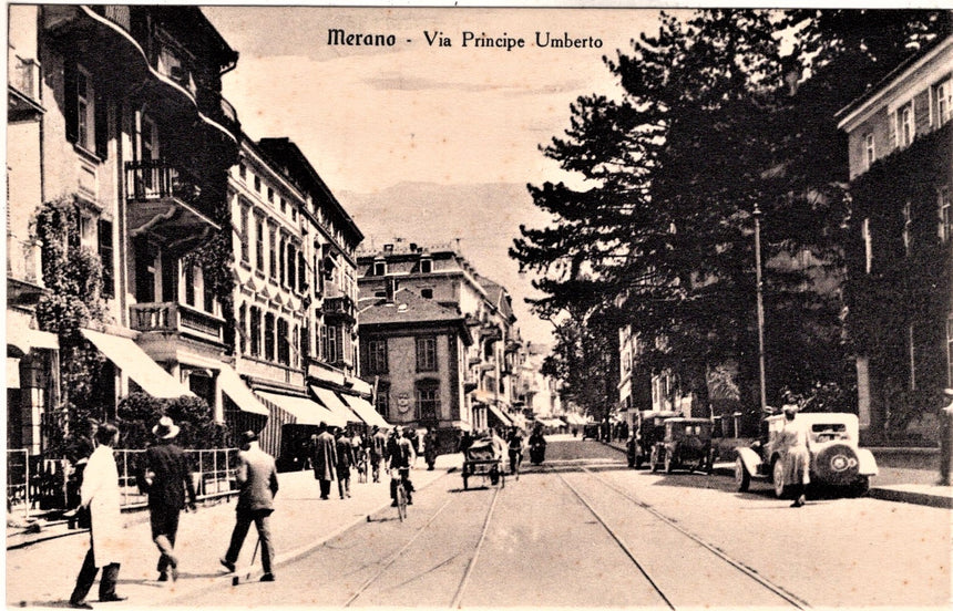 Cartolina antica Merano via Principe Umberto