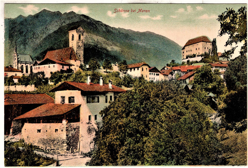 Cartolina antica Merano Schònna bei Meran