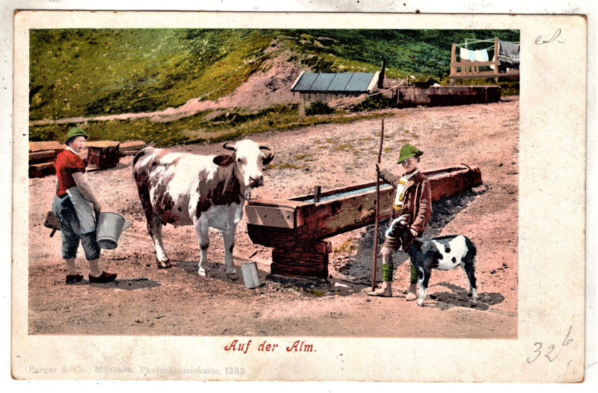 Cartolina antica Merano auf der Alm