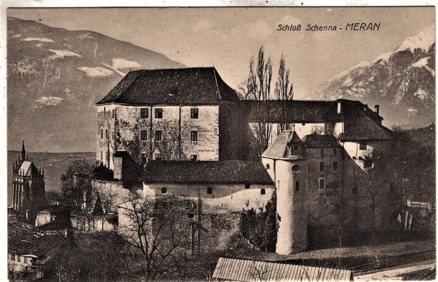 Cartolina antica Merano schloss Schenna bei Meran