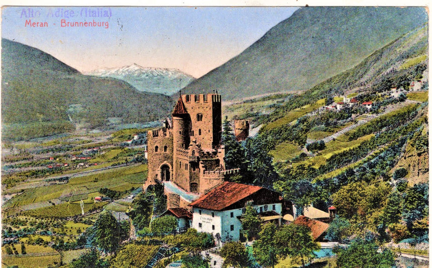 Cartolina antica Merano Meran Brunnenburg