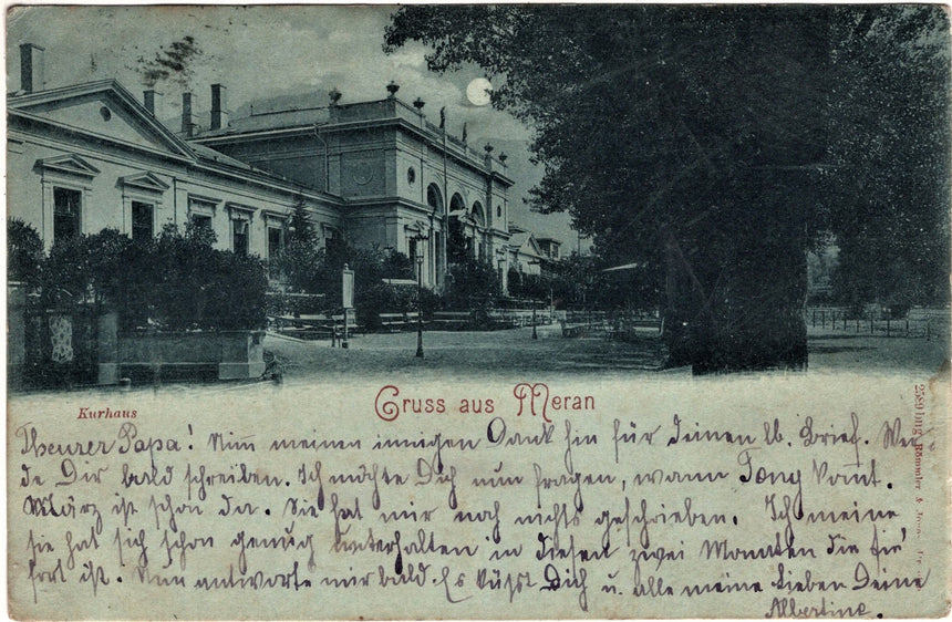 Cartolina antica Merano Gruss aus Meran