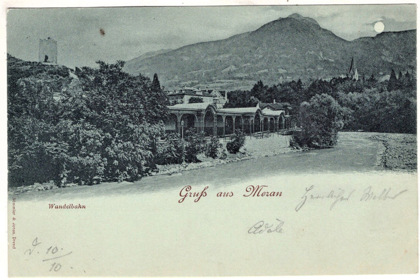 Cartolina antica Merano Gruss aus Meran