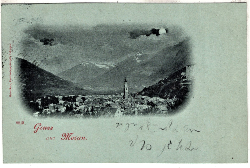 Cartolina antica Merano Gruss aus Meran