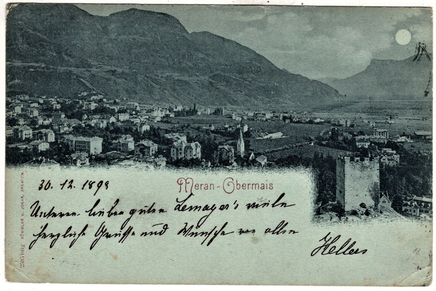Cartolina antica Merano Gruss aus Meran