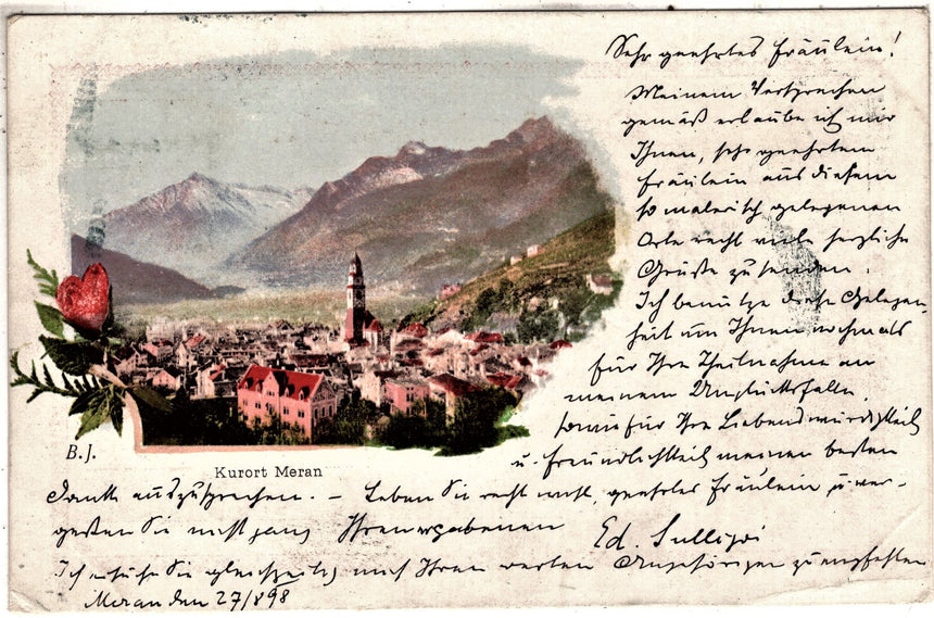 Cartolina antica Merano Kurort Meran in Sudtirol