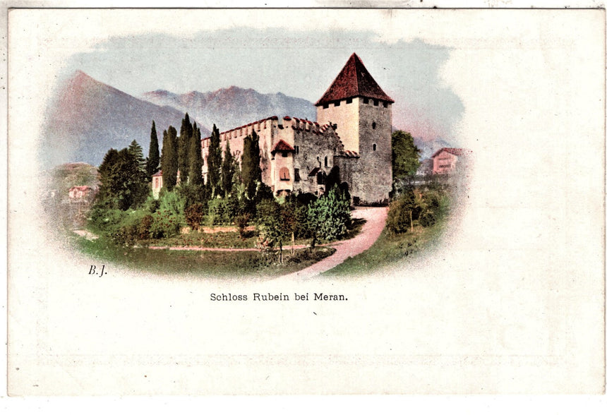 Cartolina antica Merano Schloss Rubein bei Meran