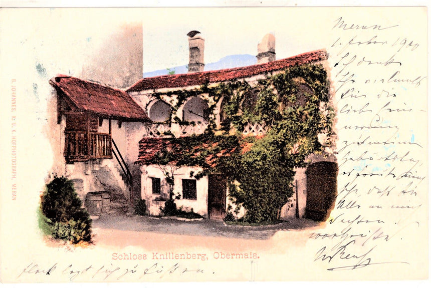 Cartolina antica Merano Schloss Knillenberg Obermais